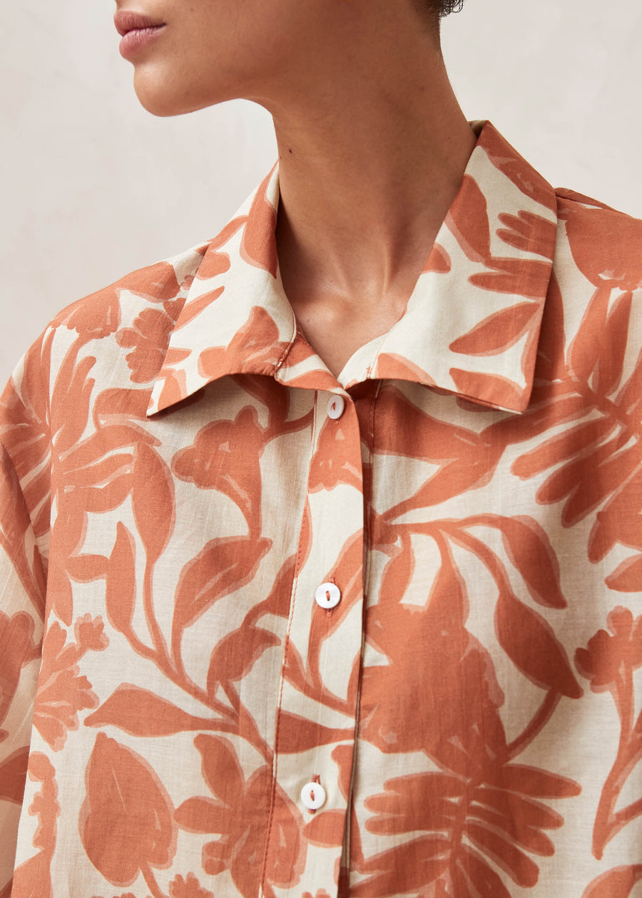 Belize Floral Orange Shirt