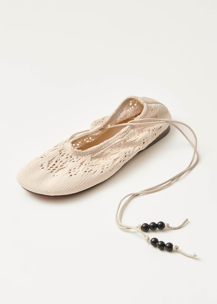 Rosemary Crochet Cream Ballet Flats