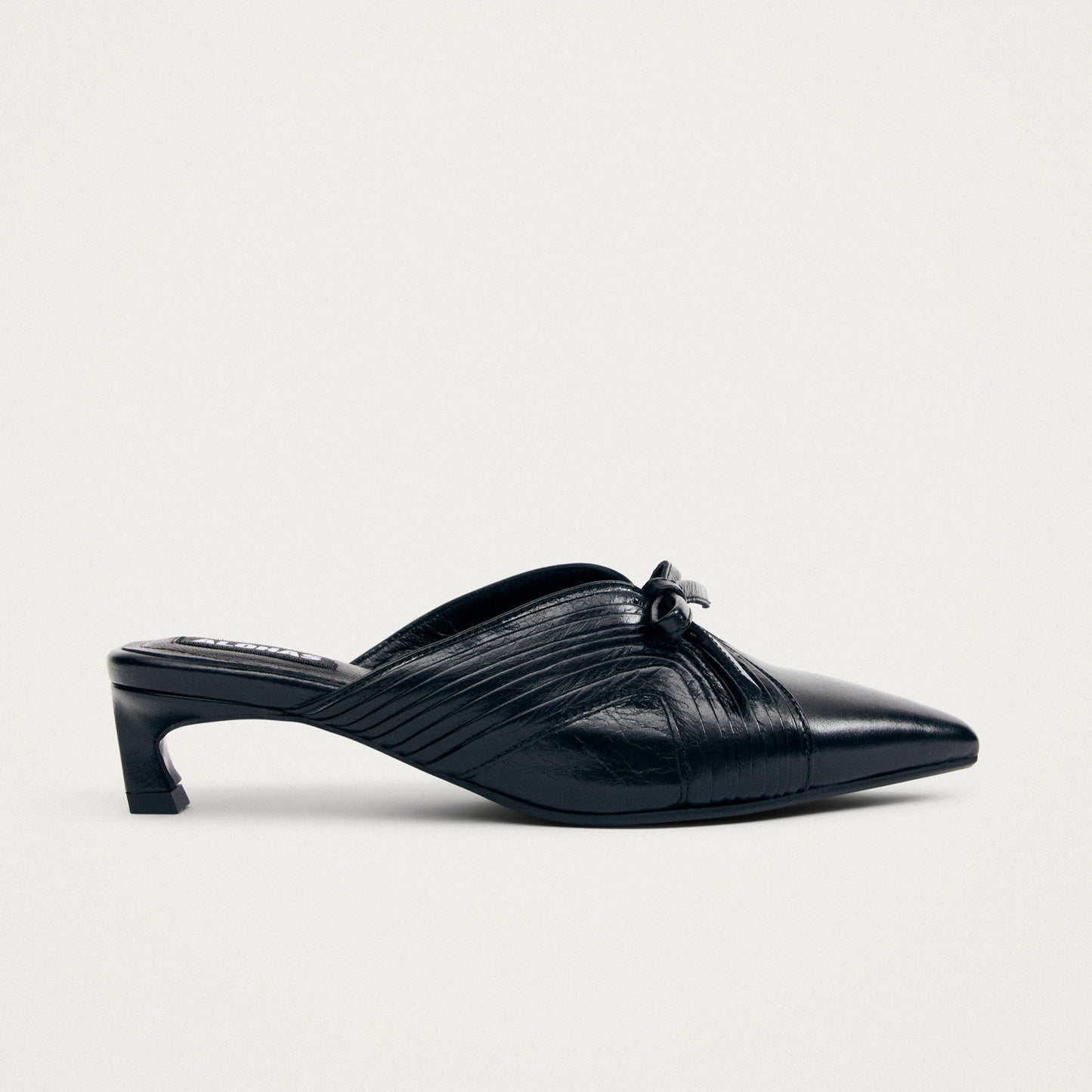 Gayle Black Leather Mules