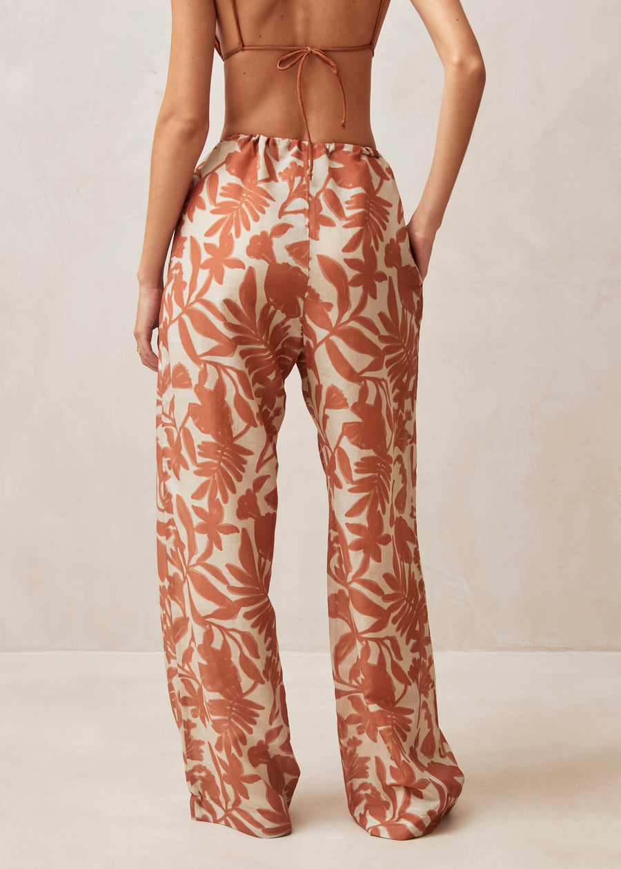 Tiki Floral Orange Pants