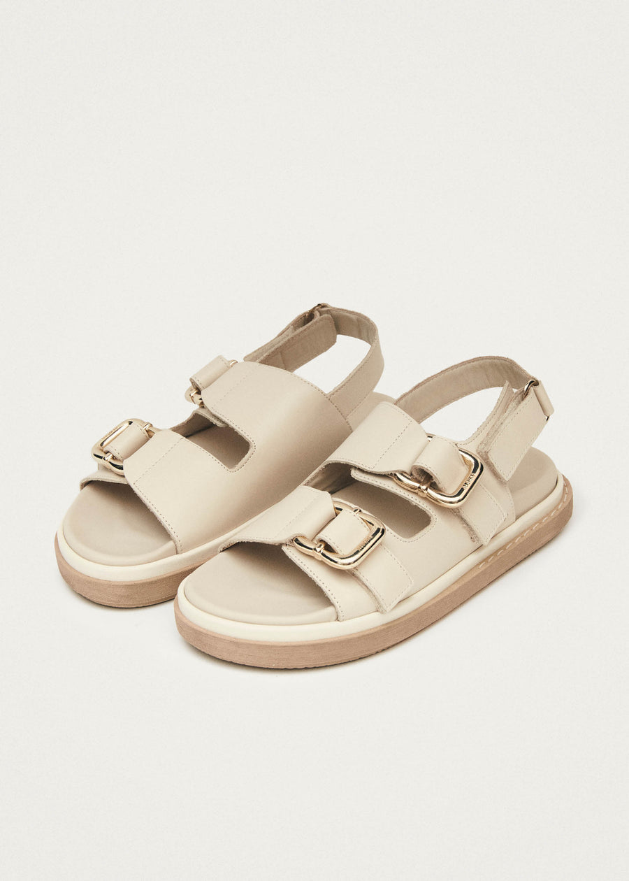 Harper Cream Leather Sandals