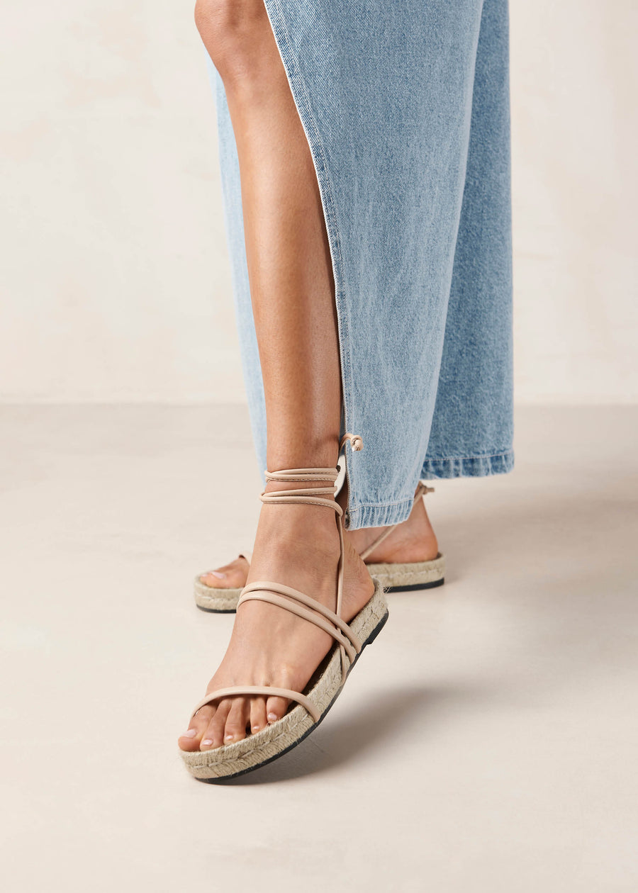 Rayna Beige Leather Sandals