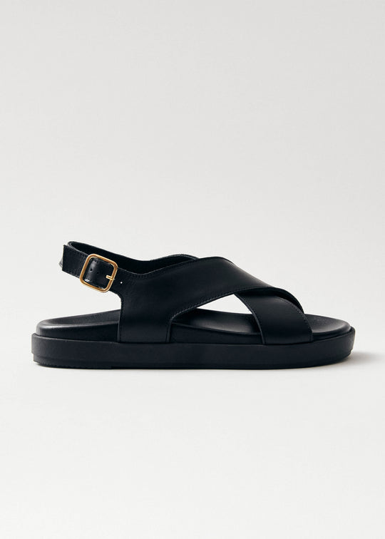 Nico Black Leather Sandals