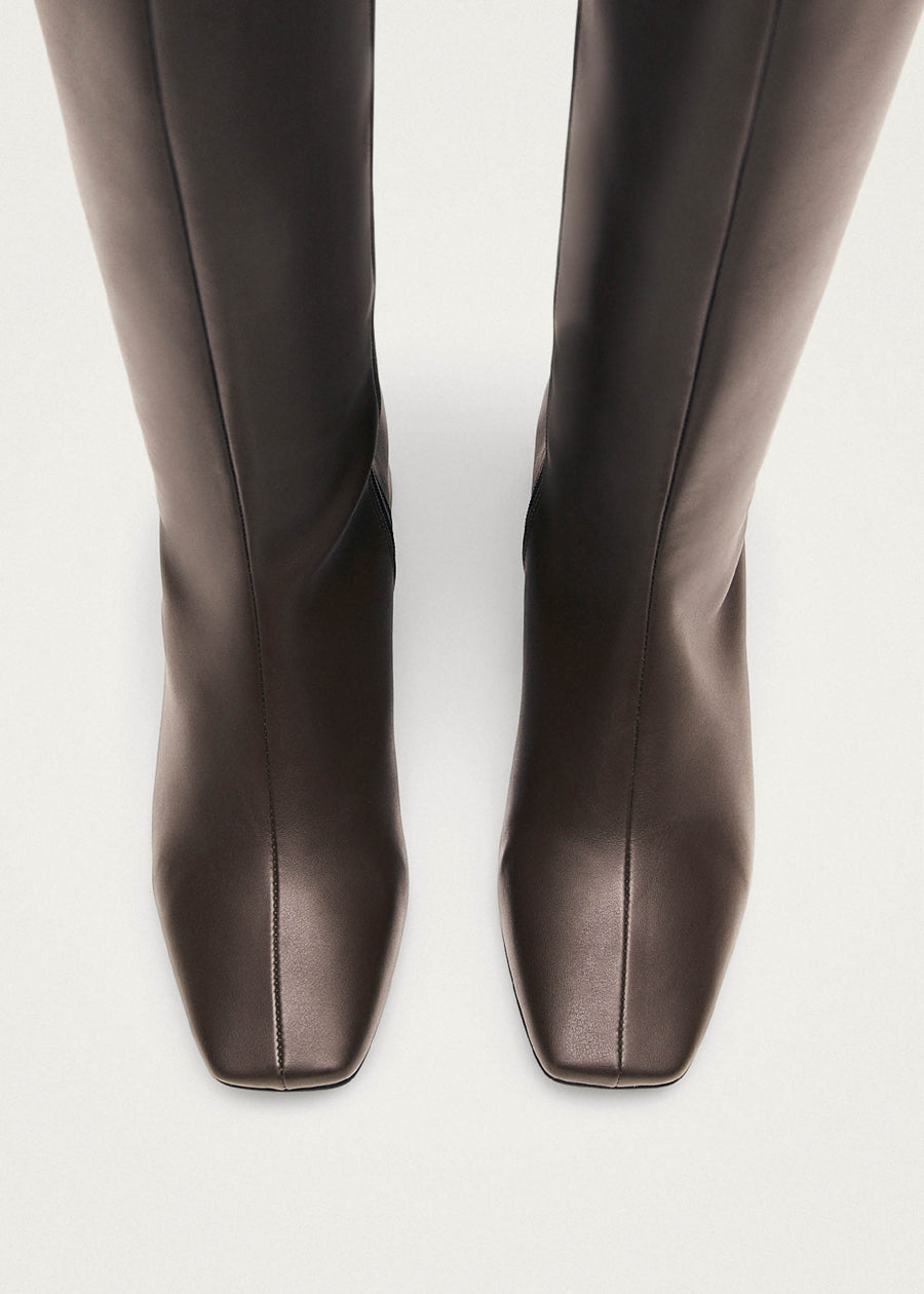 Chalk Umber Brown Vegan Leather Boots