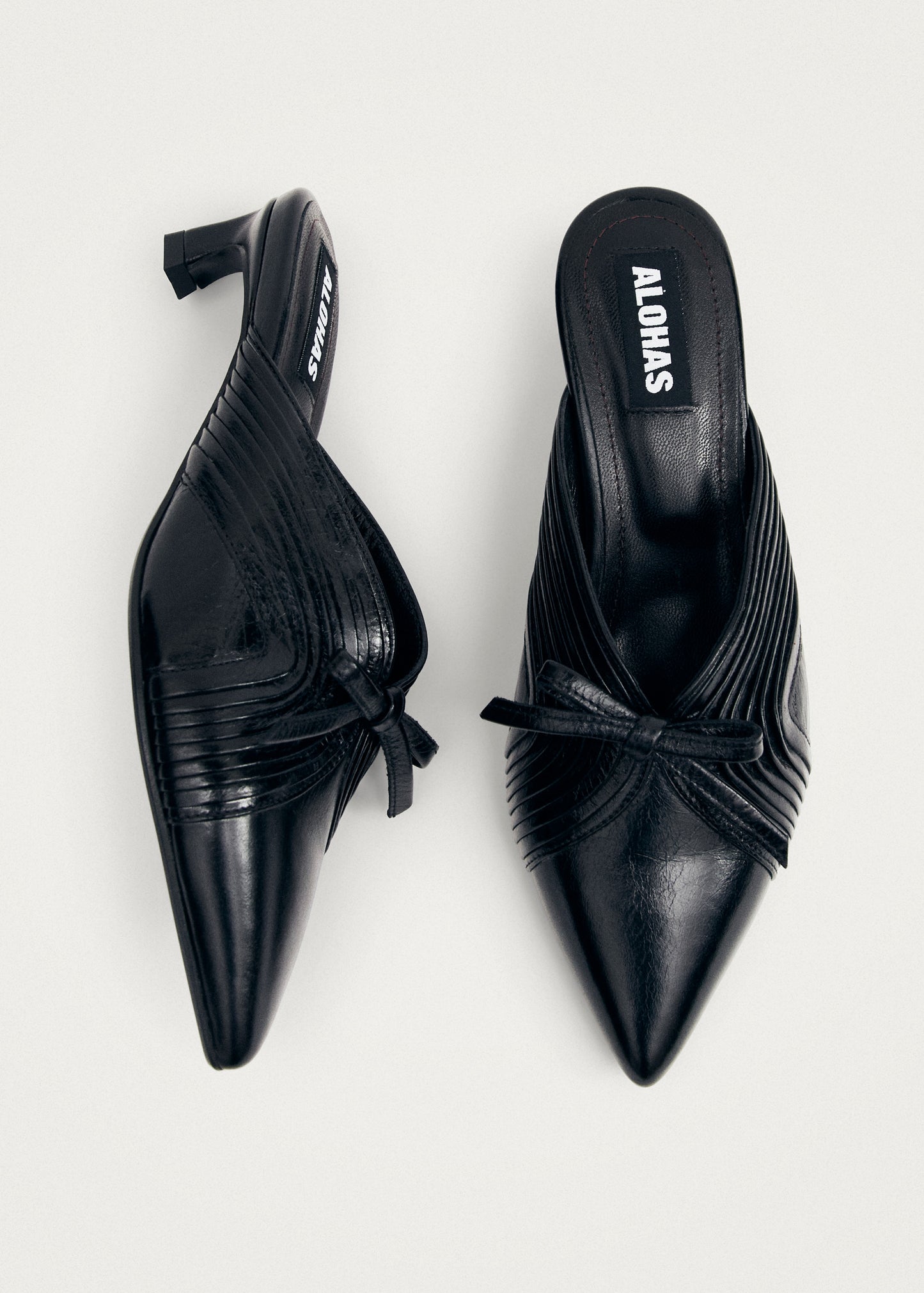 Gayle Black Leather Mules