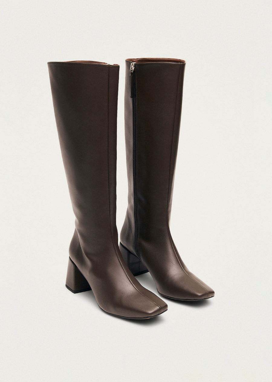 Chalk Umber Brown Vegan Leather Boots