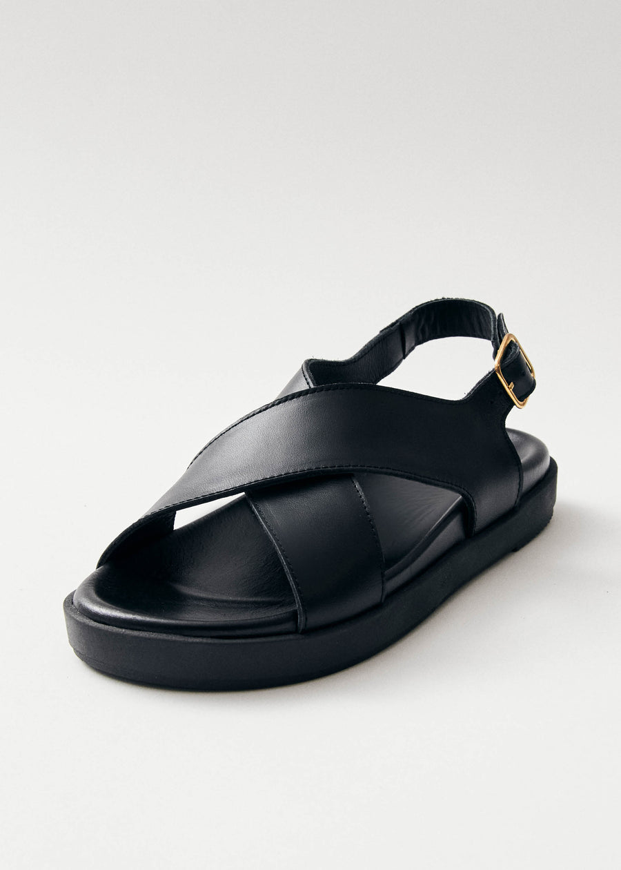 Nico Black Leather Sandals