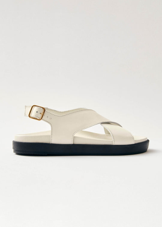 Nico White Leather Sandals