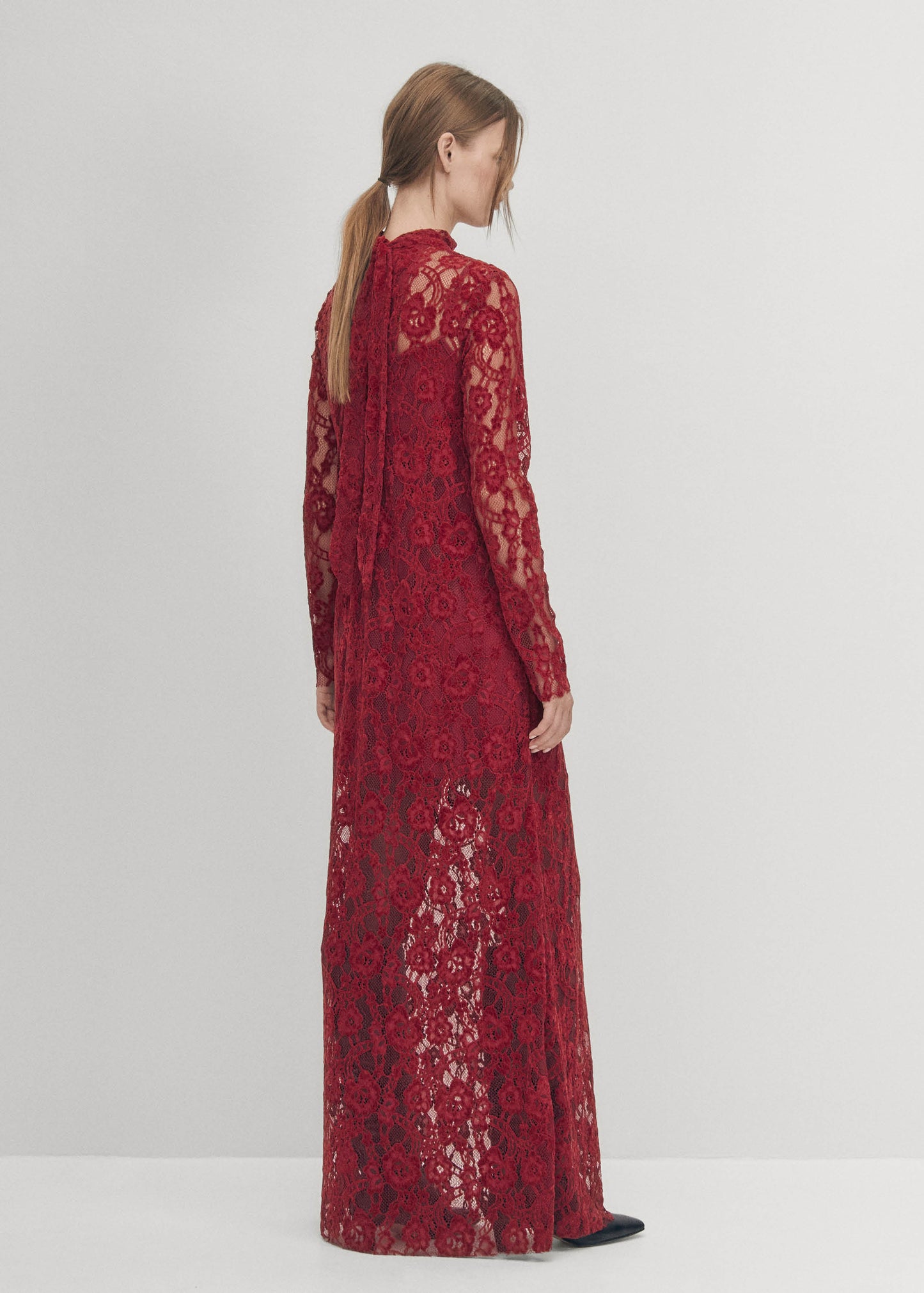 Tiban Lace Wine Dress