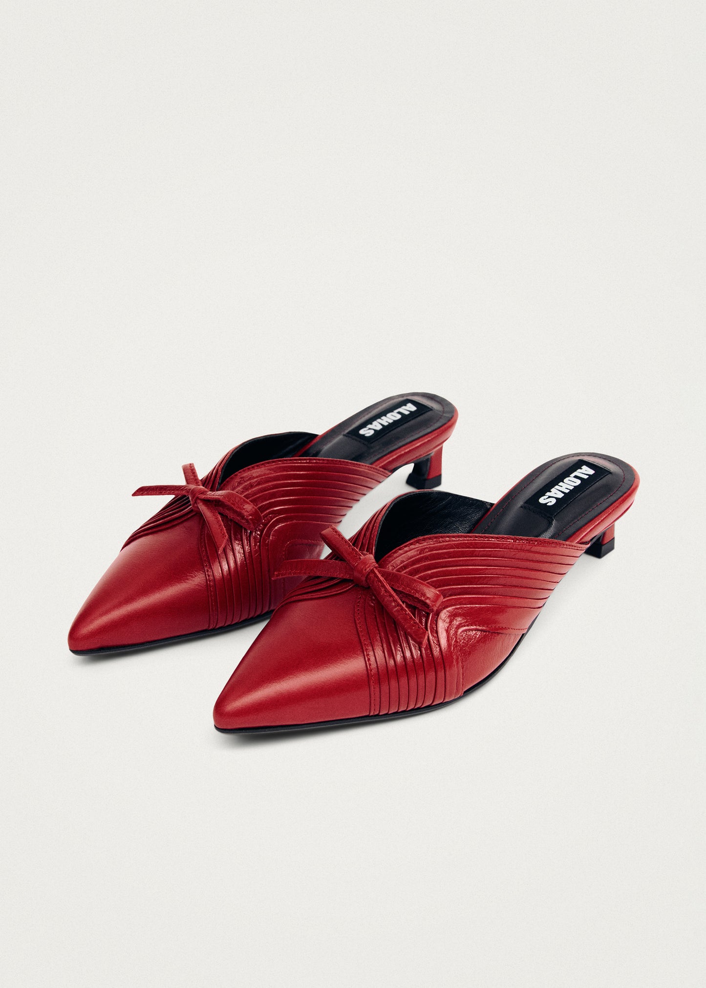 Gayle Red Leather Mules