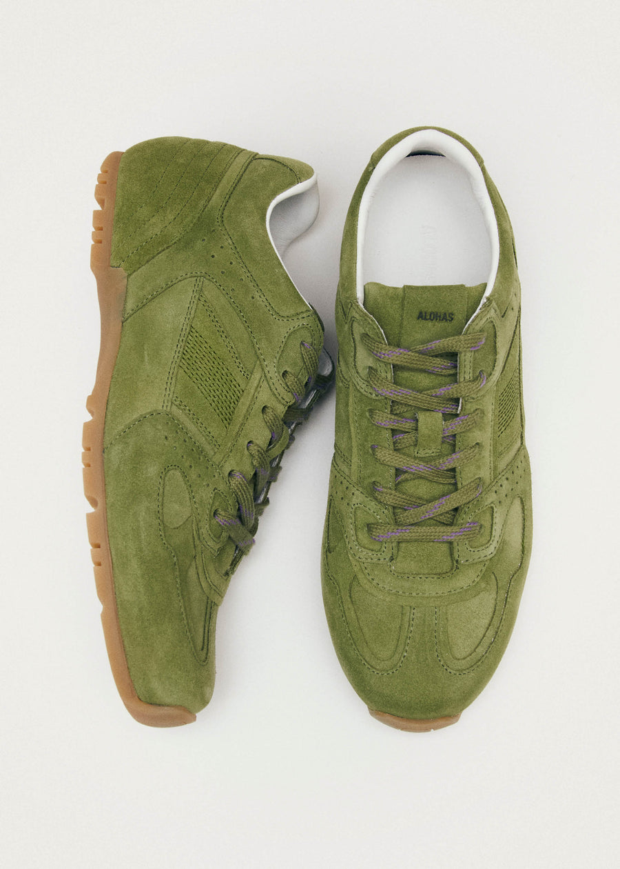 Tb.56 Suede Green Leather Sneakers