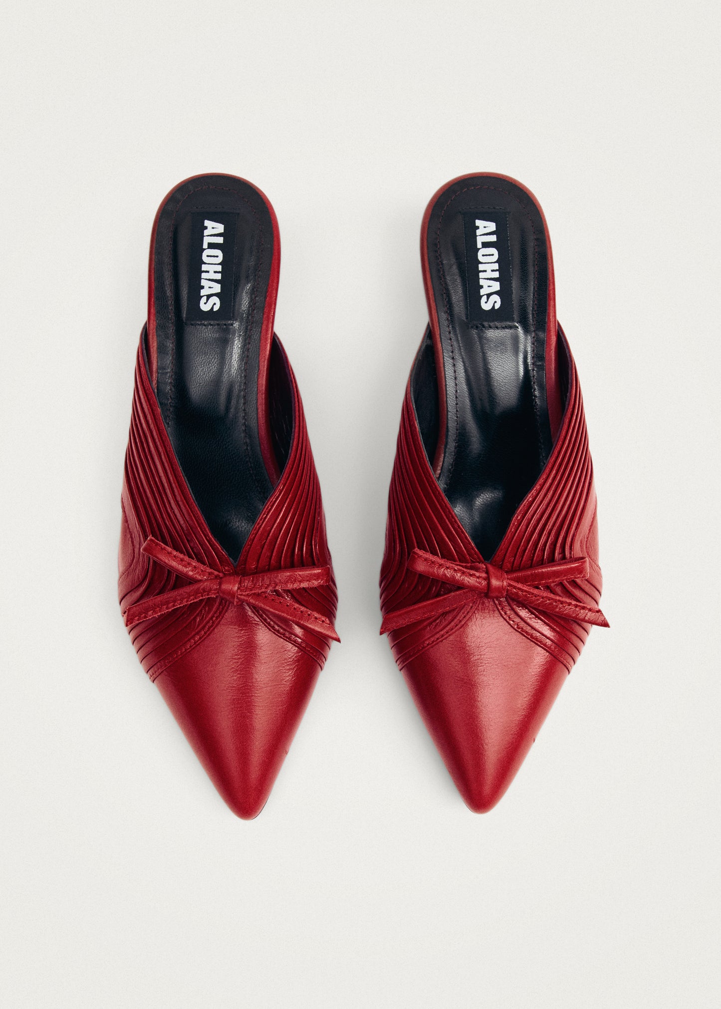 Gayle Red Leather Mules