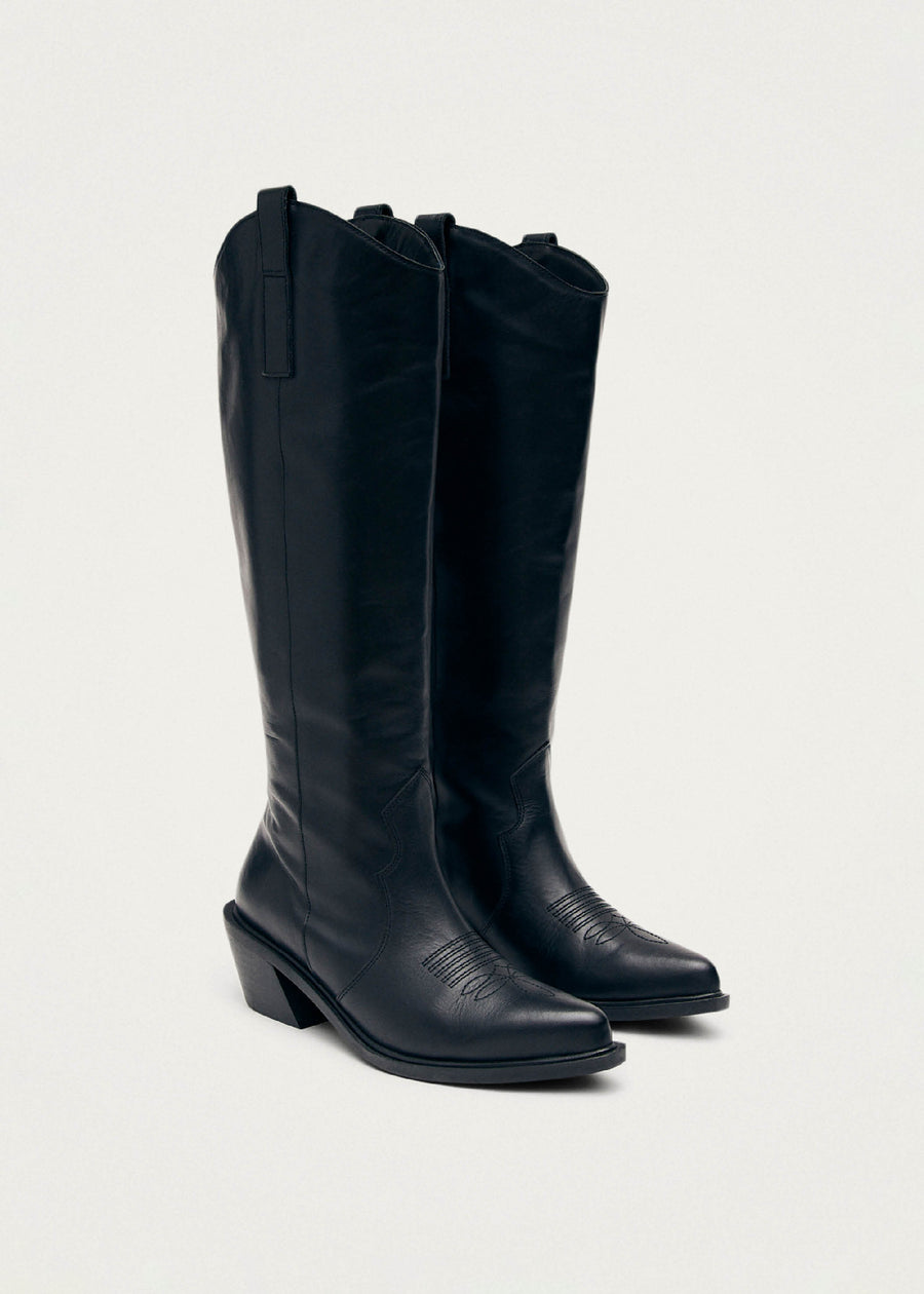 Mount Black Leather Boots