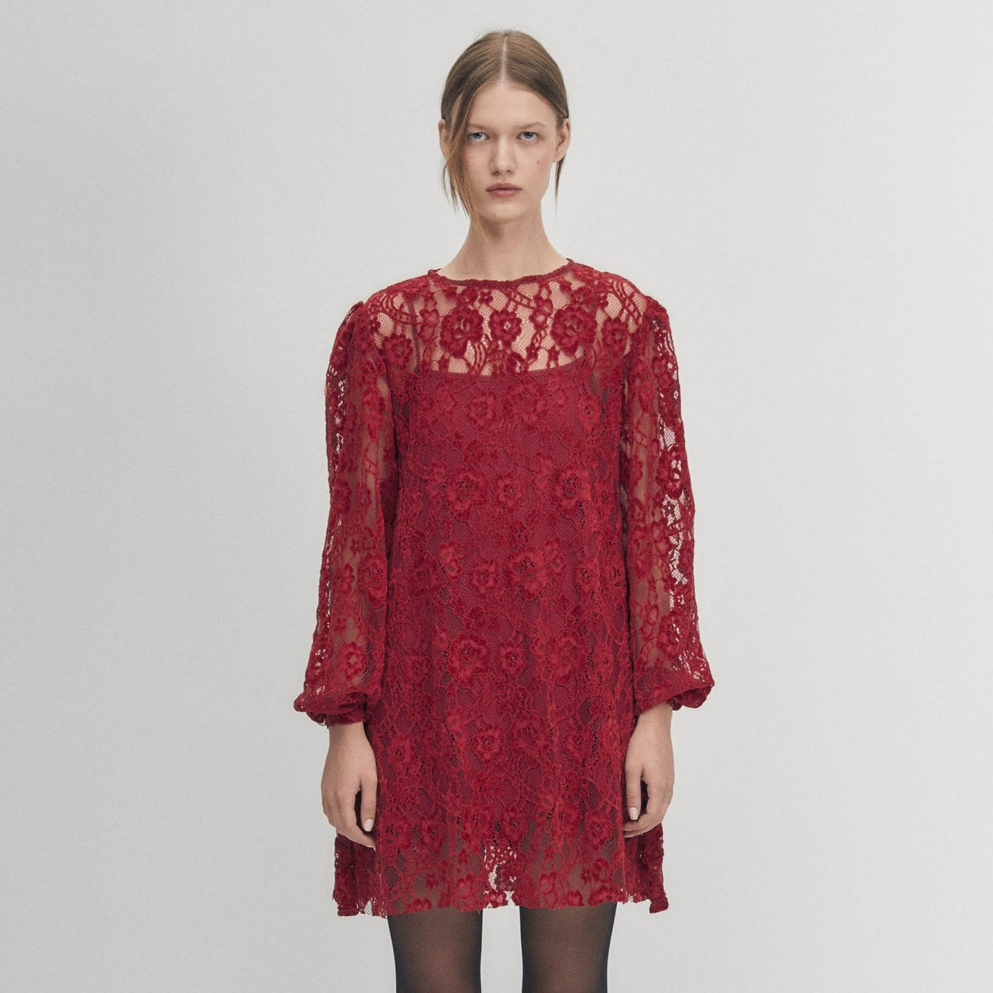 Dablon Lace Wine Dress