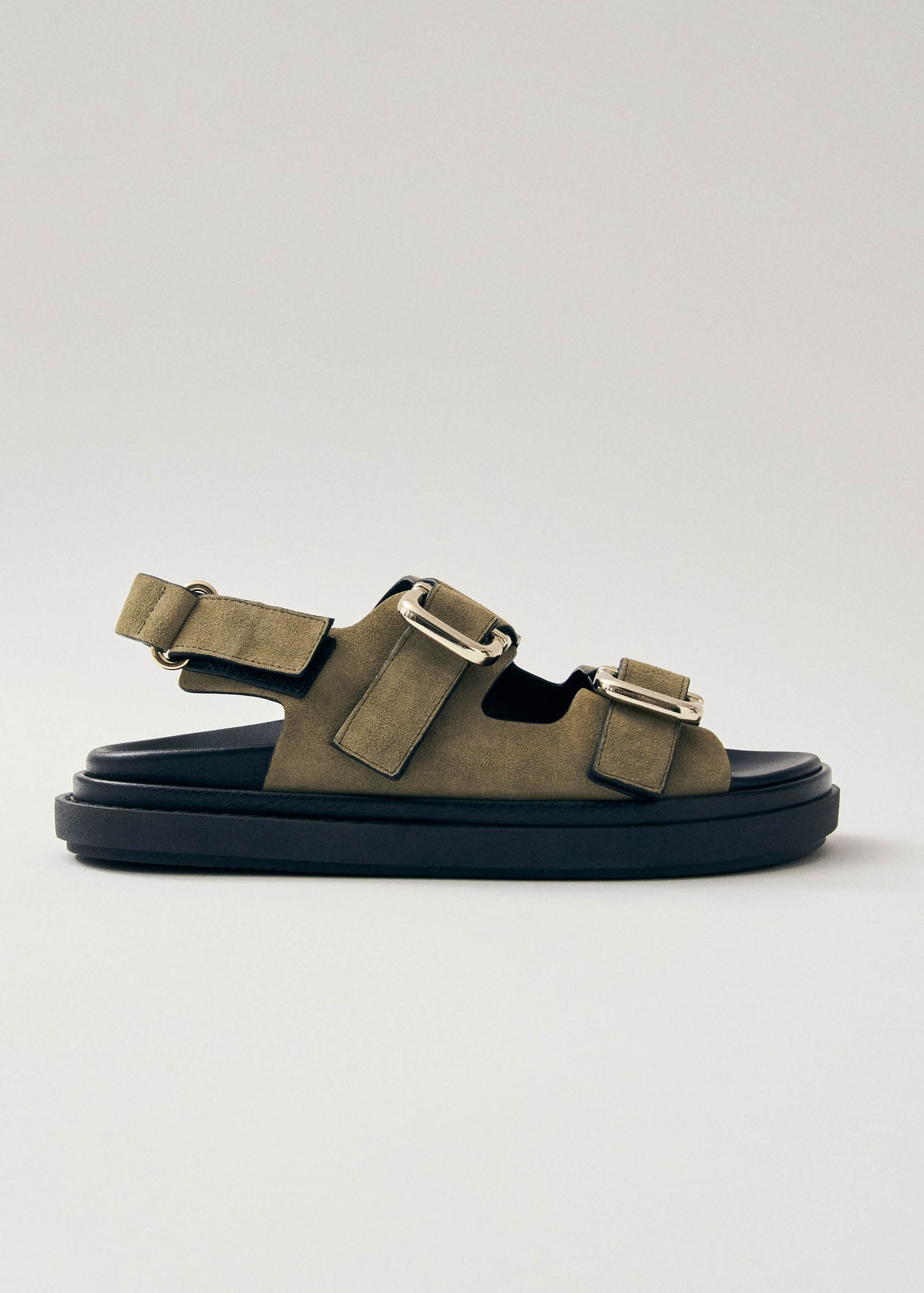 Harper Suede Khaki Leather Sandals