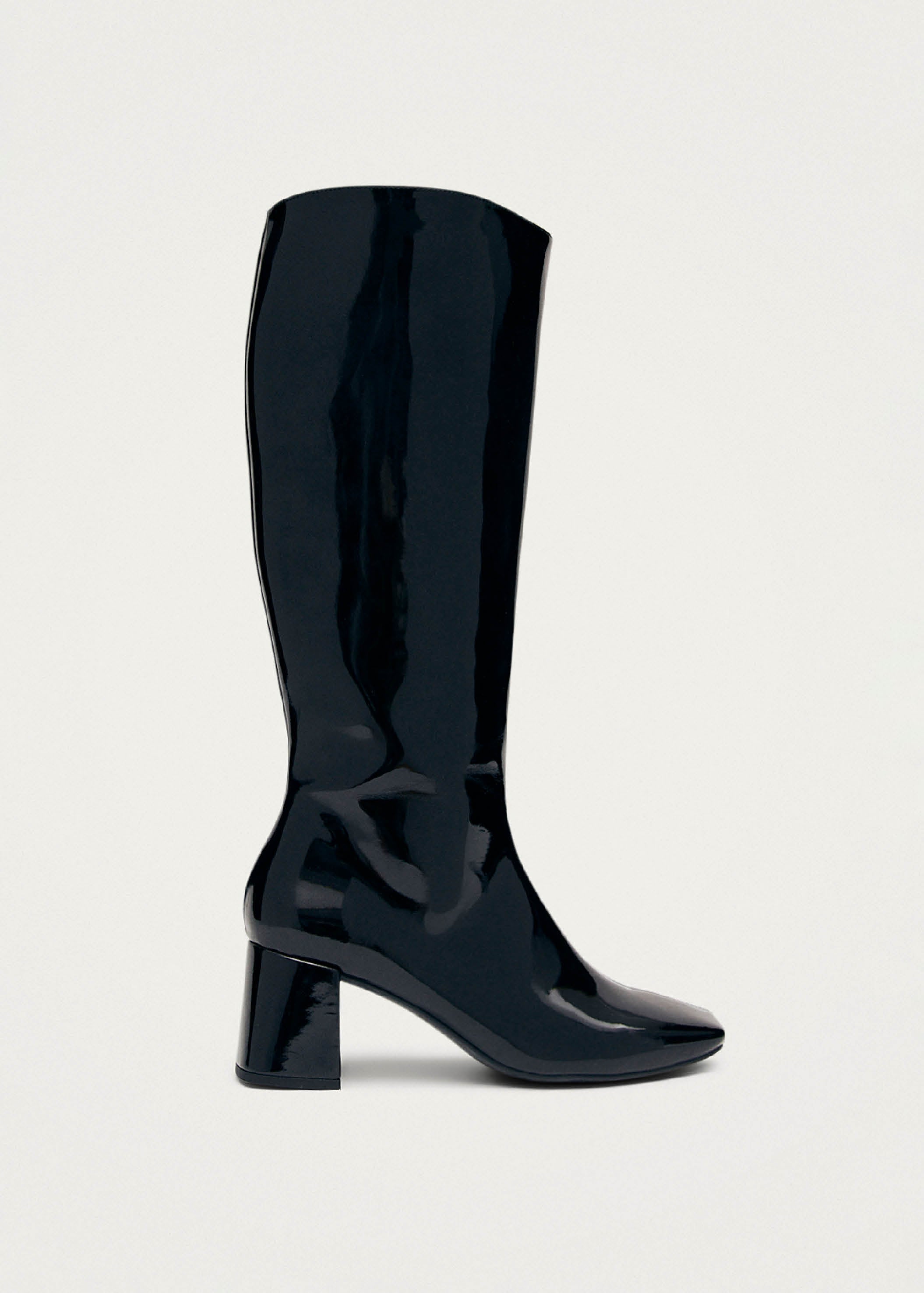 Chalk Onix Black Vegan Leather Boots ALOHAS