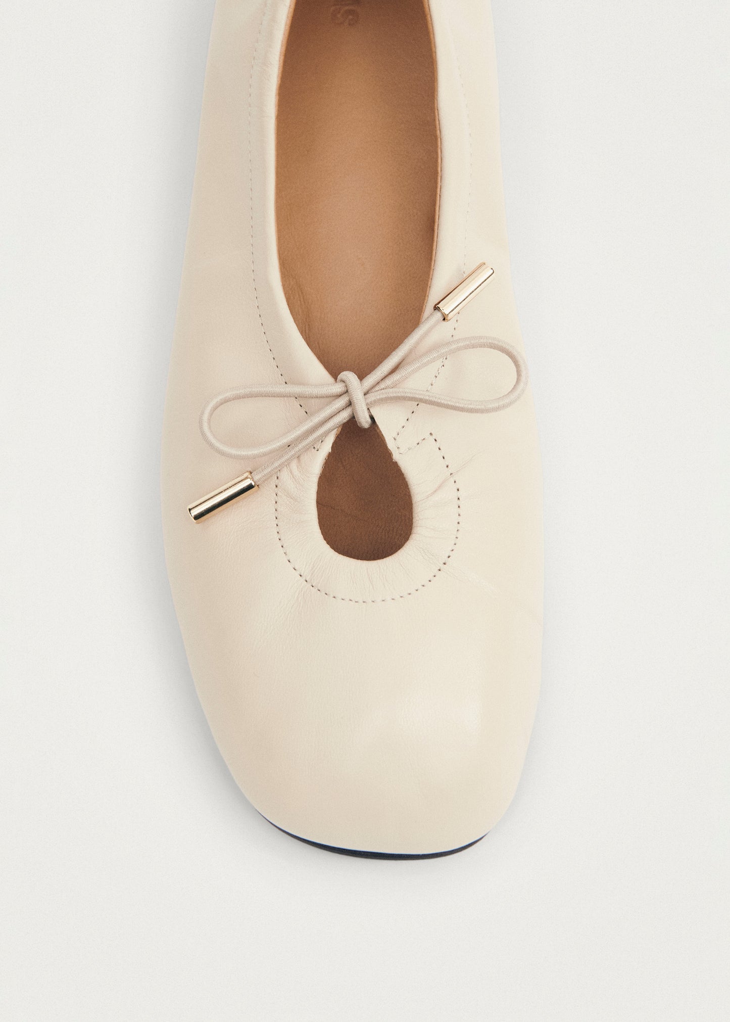 Rosalind Cream Leather Ballet Flats