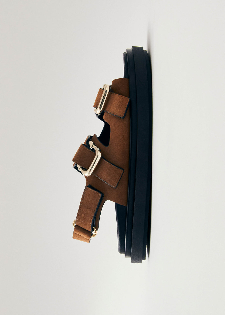 Harper Suede Brown Leather Sandals
