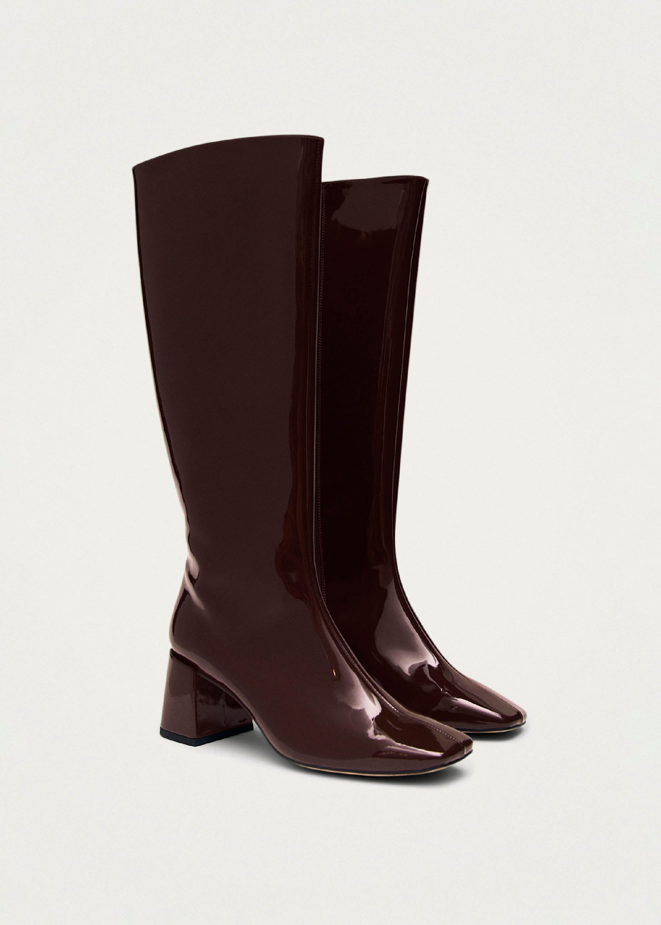 Chalk Stivali Alti in Pelle Vegan Bordeaux
