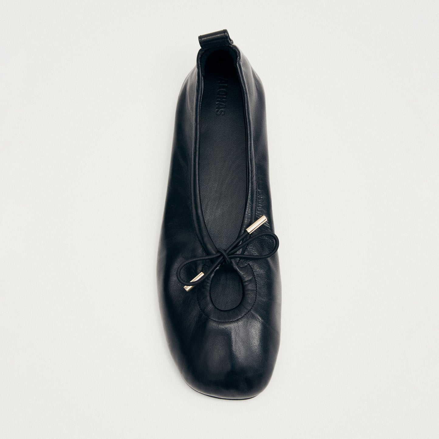 Rosalind Black Leather Ballet Flats