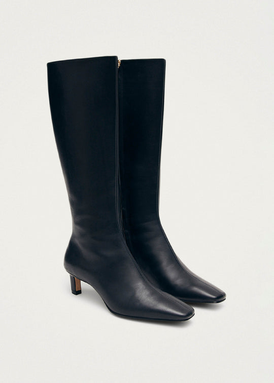 Rory Black Leather Boots