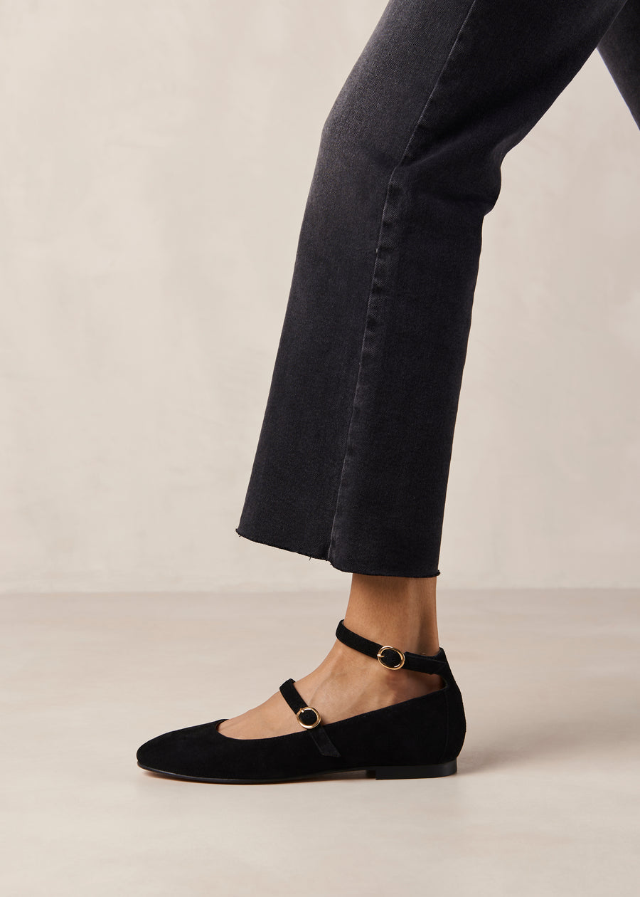 Black Suede Ballet Flats for Special Occasions