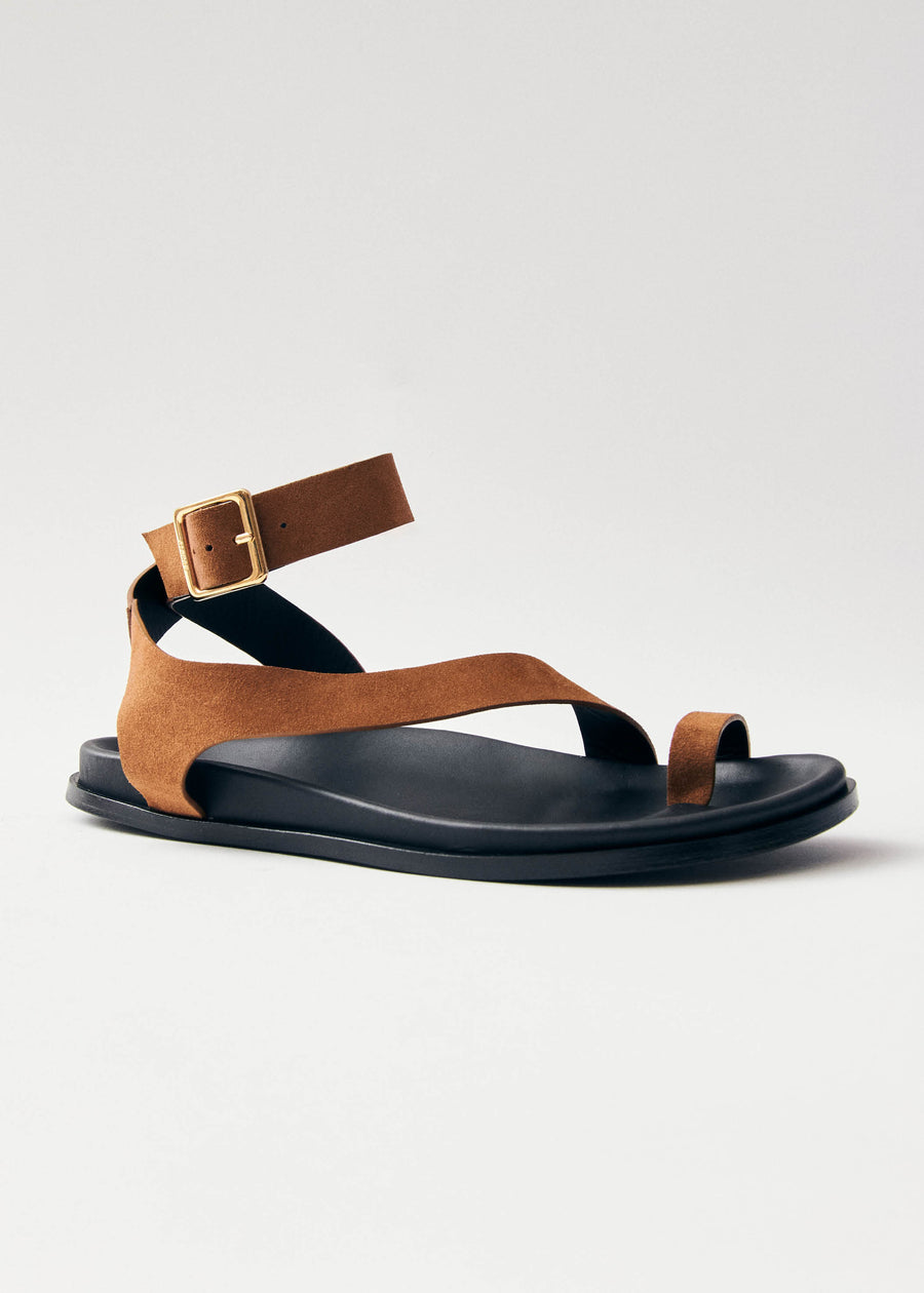 Myles Suede Brown Leather Sandals