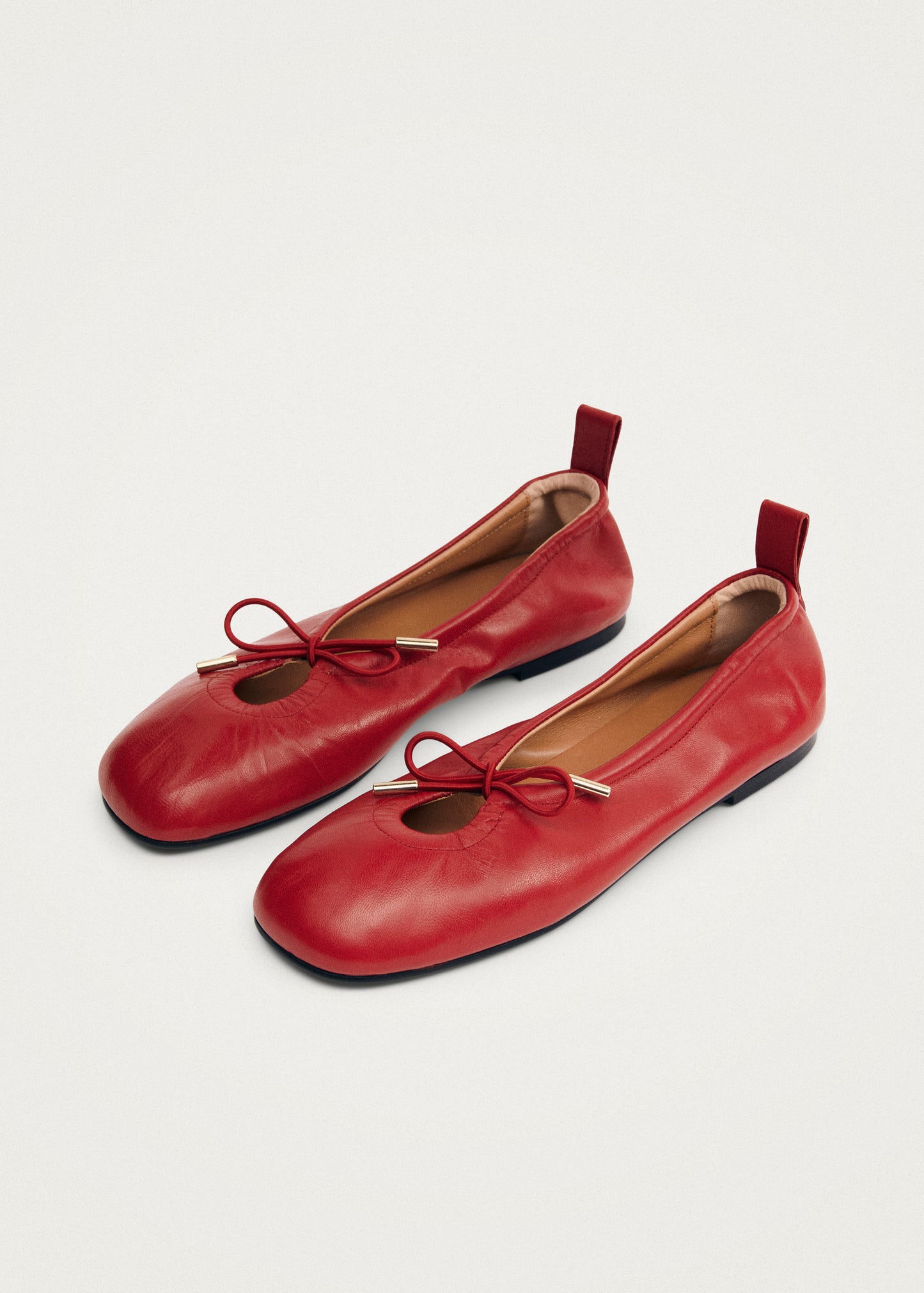 Rosalind Red Leather Ballet Flats