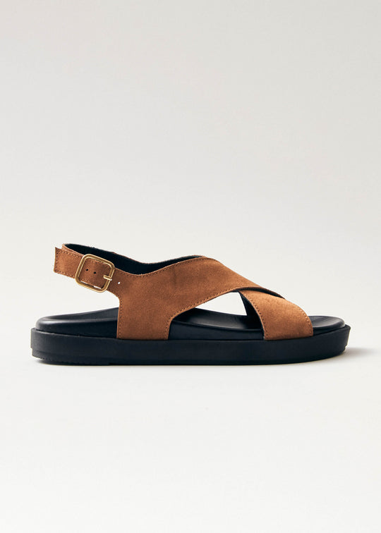 Nico Suede Brown Leather Sandals