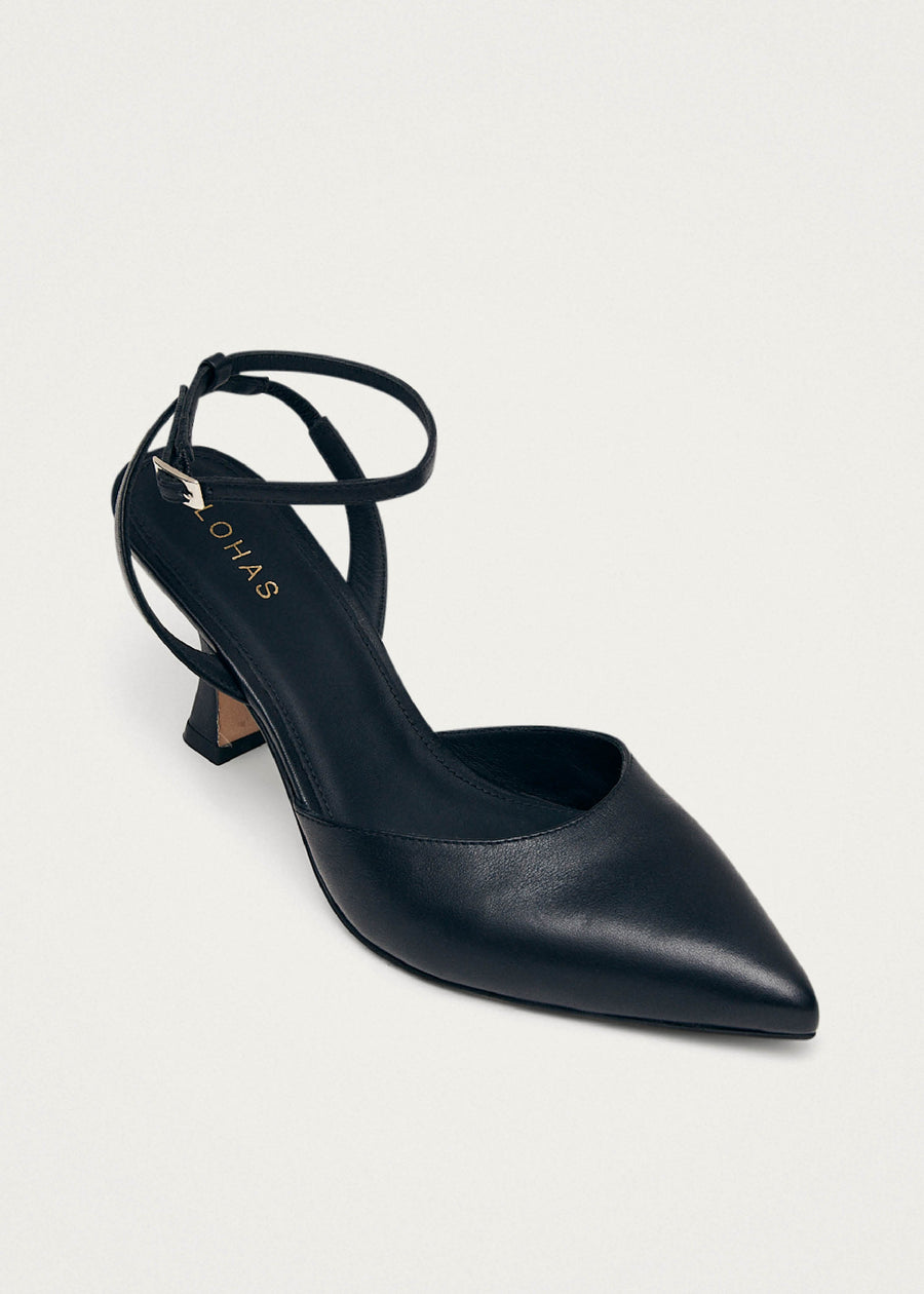 Cinderella Black Leather Pumps