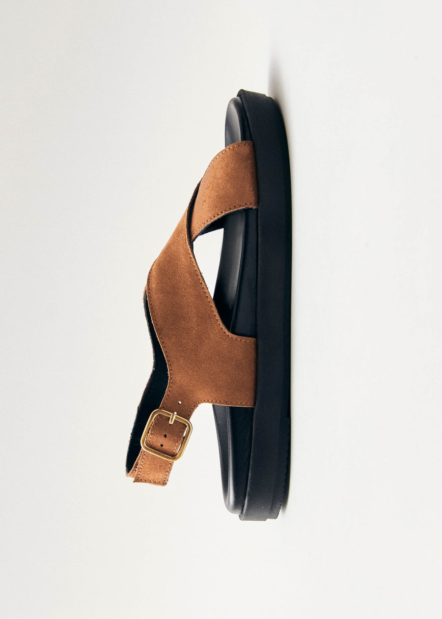 Nico Suede Brown Leather Sandals