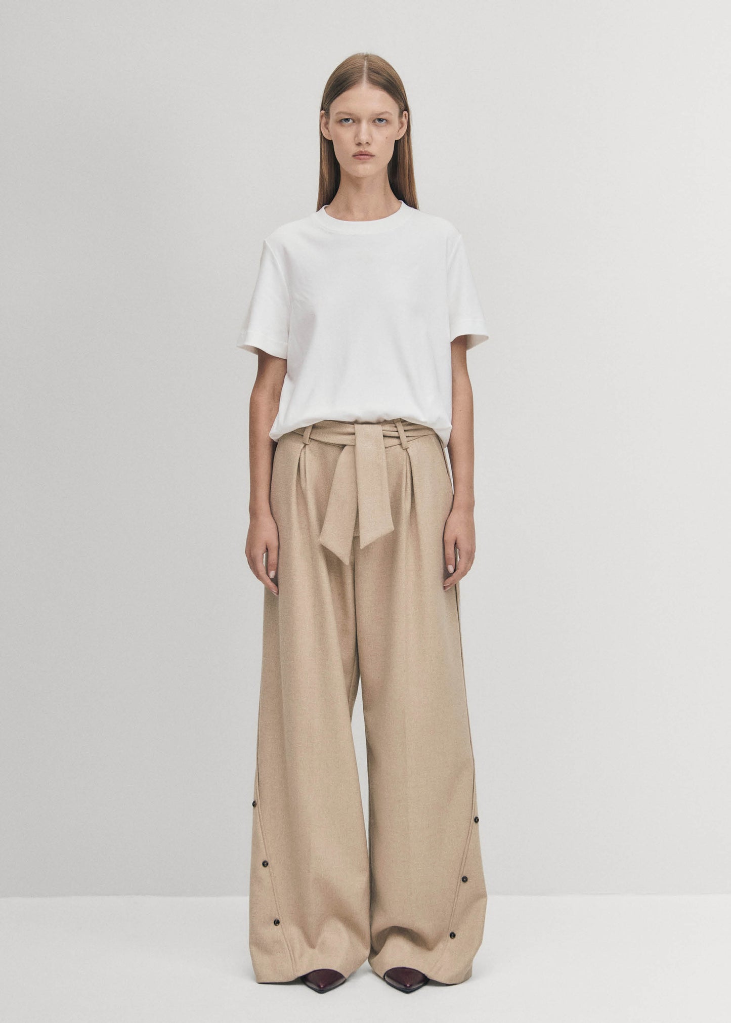 Abbie Pantalon Beige en maille