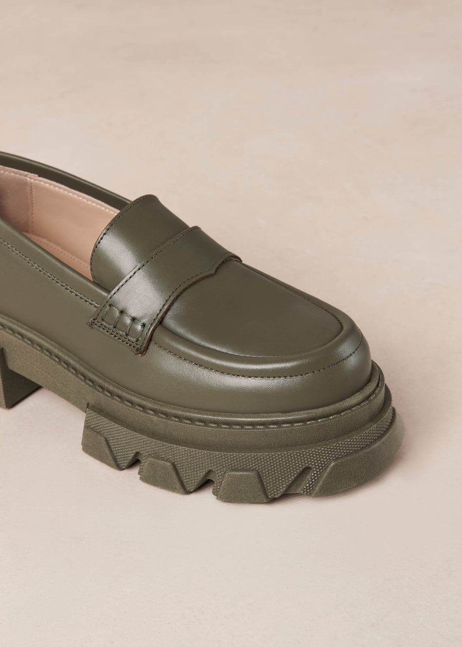 Trailblazer Green Leather Loafers