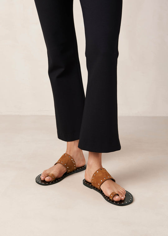 Riley Brown Leather Sandals
