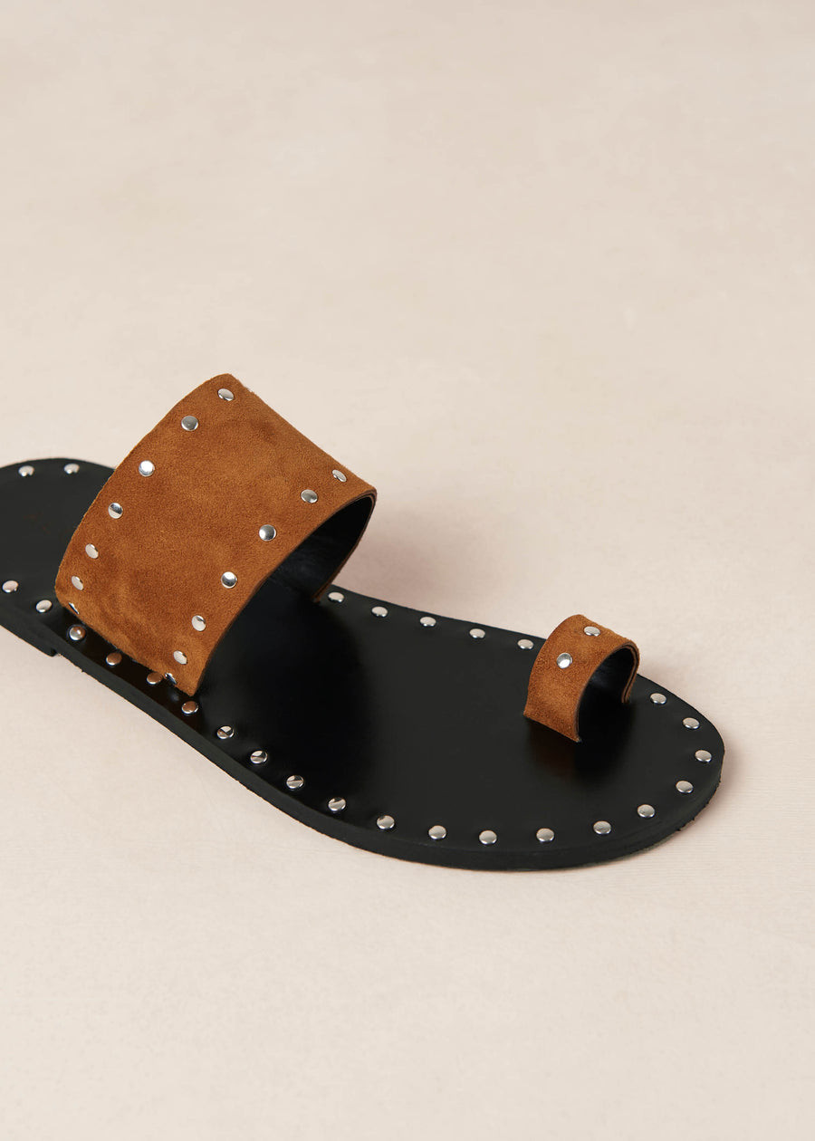 Riley Brown Leather Sandals