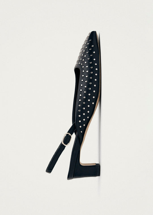 Lindy Studs Black Leather Pumps