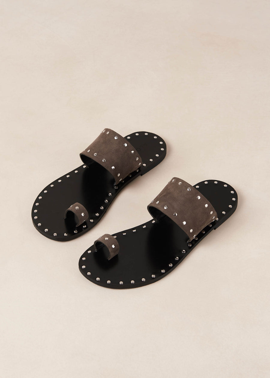 Riley Grey Leather Sandals
