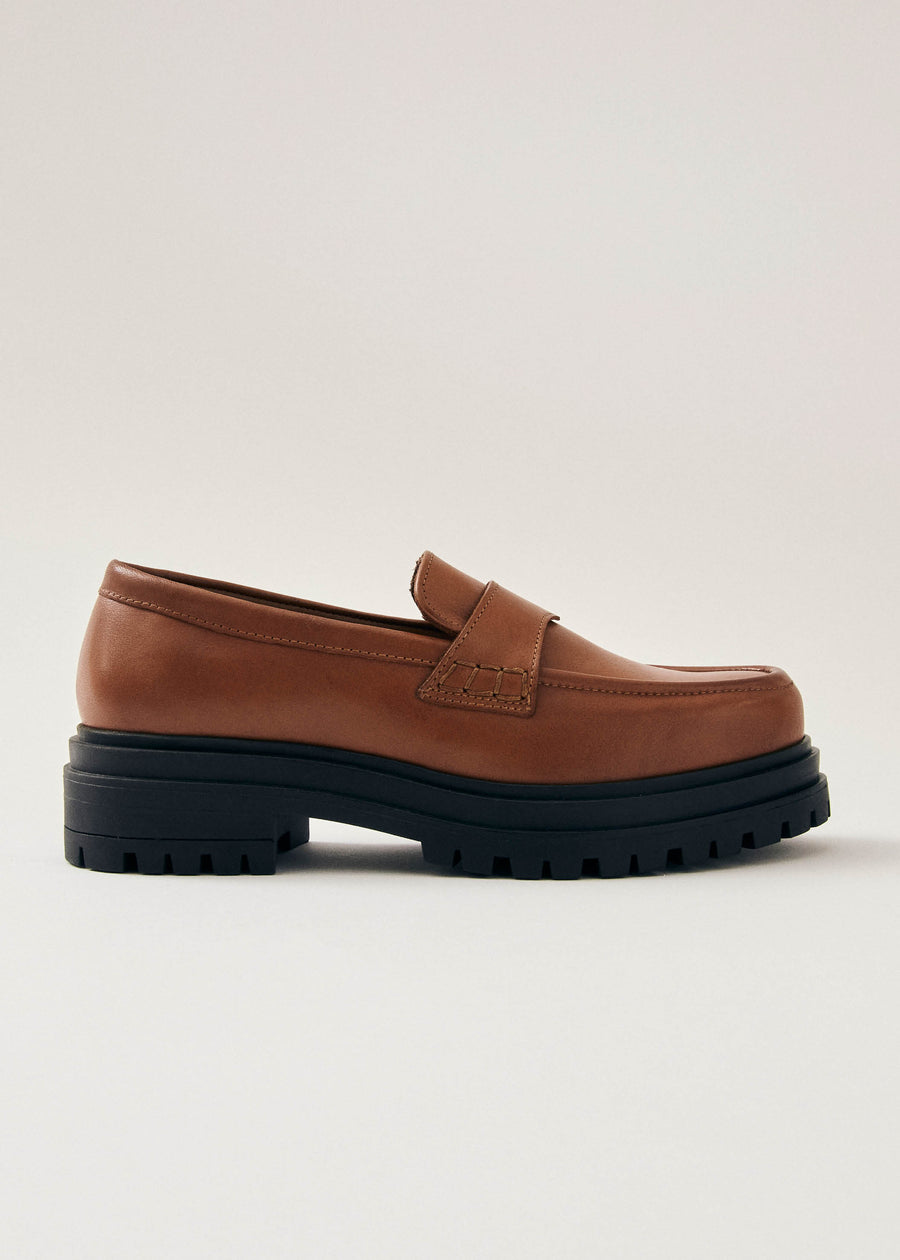 Obsidian Tan Leather Loafers