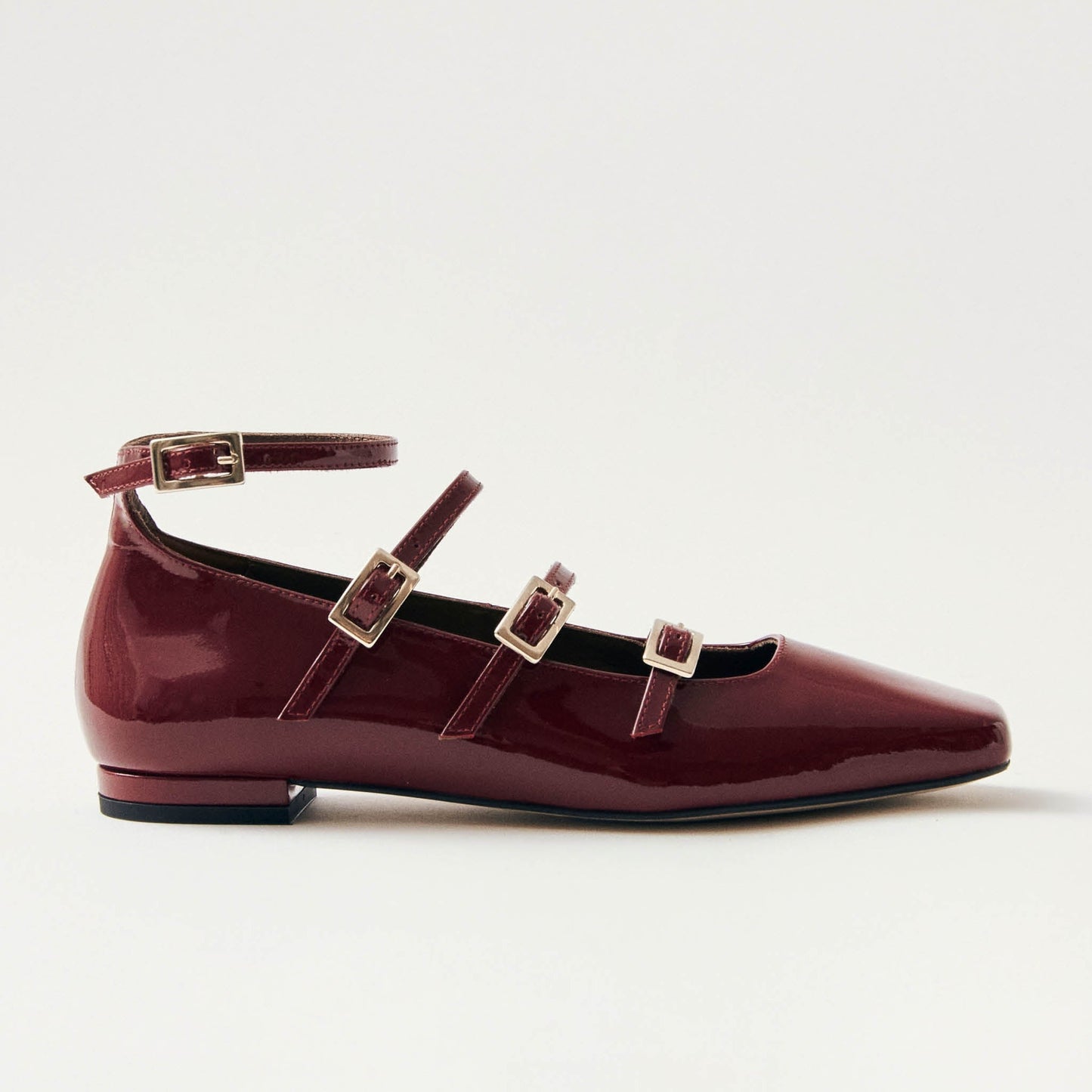 Luke Onix Wine Burgundy Leather Ballet Flats