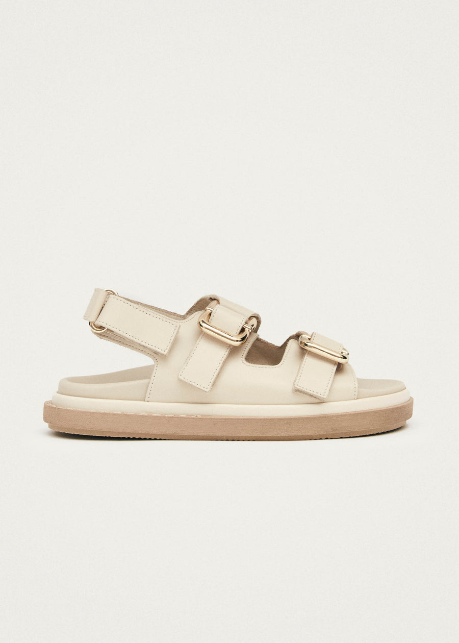 Harper Cream Leather Sandals