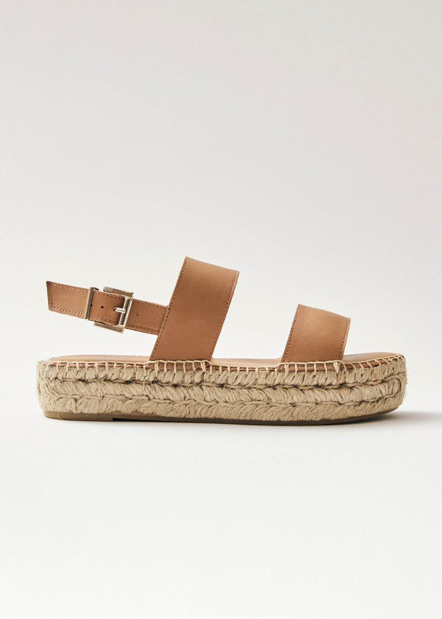 Doppelter Riemen Braune Leder Espadrilles ALOHAS