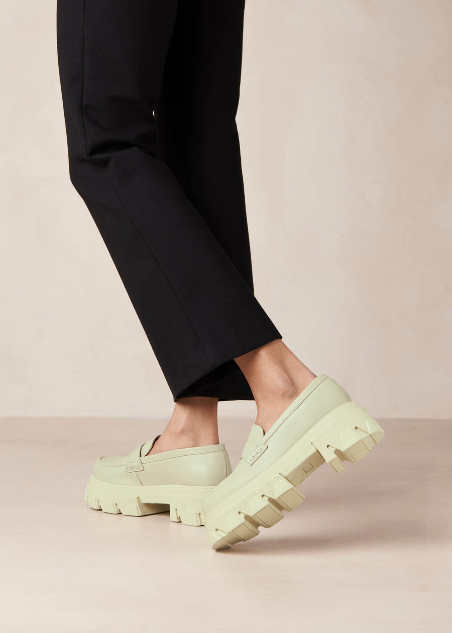Trailblazer Celery Green Leather Loafers