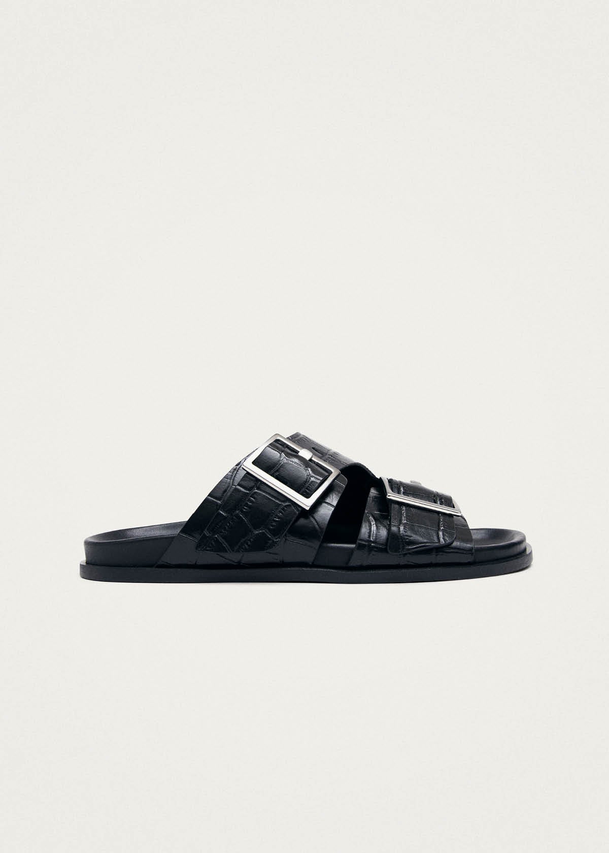 Alba Alli Black Leather Sandals