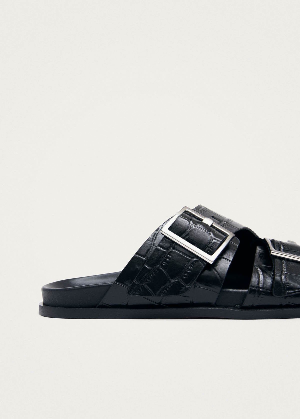Alba Alli Black Leather Sandals