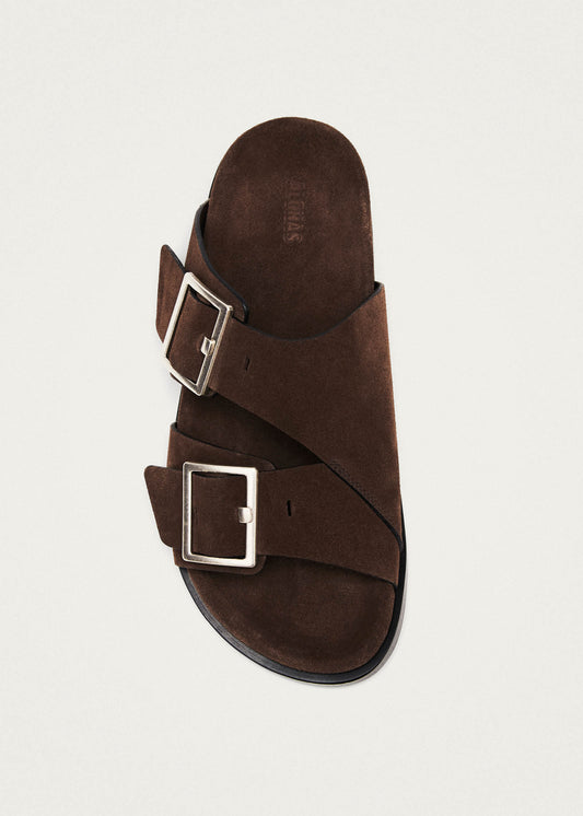 Alba Suede Brown Leather Sandals-image