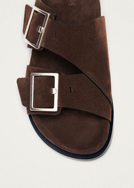 Alba Suede Brown Leather Sandals-image
