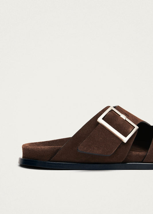 Alba Suede Brown Leather Sandals-image