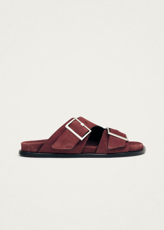 Alba Suede Burgundy Leather Sandals-image