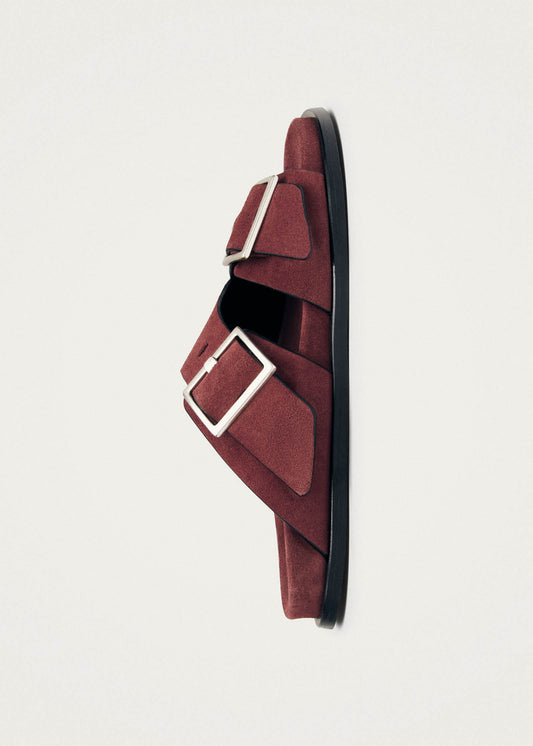 Alba Suede Burgundy Leather Sandals-image