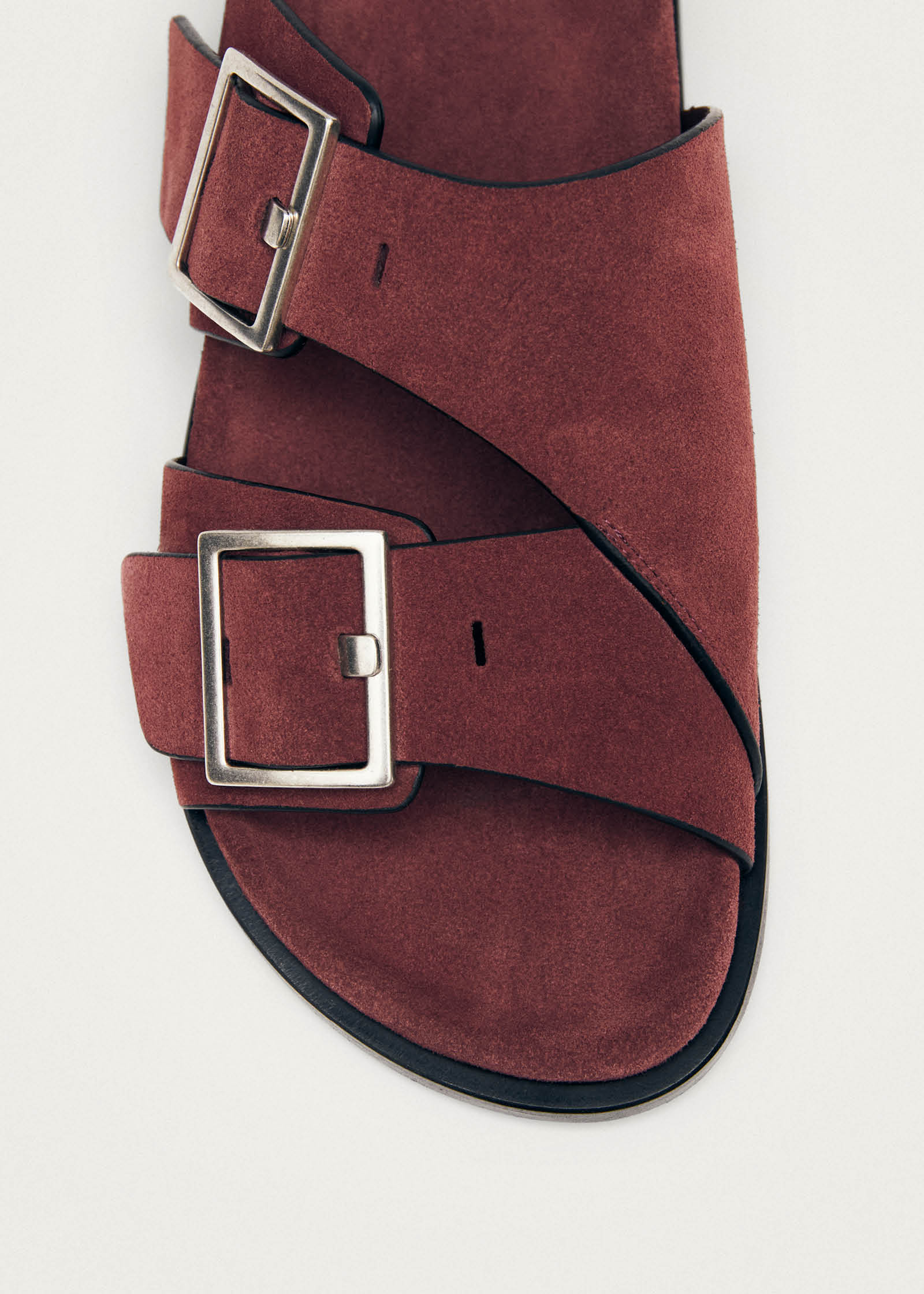 Alba Suede Burgundy Leather Sandals